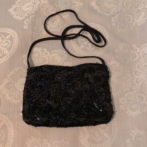 La Regale Black Beaded Bag